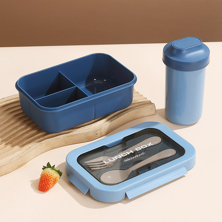 Multi-Layered Insulated Bento Lunch Box with Built-in Utensils