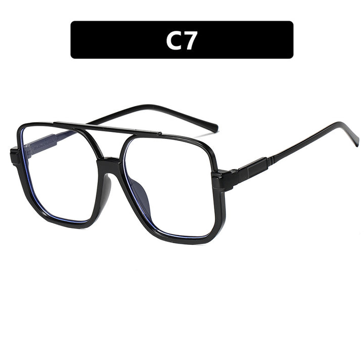 Women's square sunglasses with transparent frame and green tinted lenses Stornfield