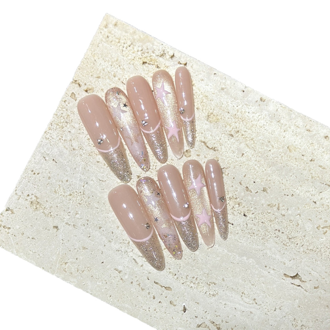 Decorative Sparkle Press-On Nail Tips