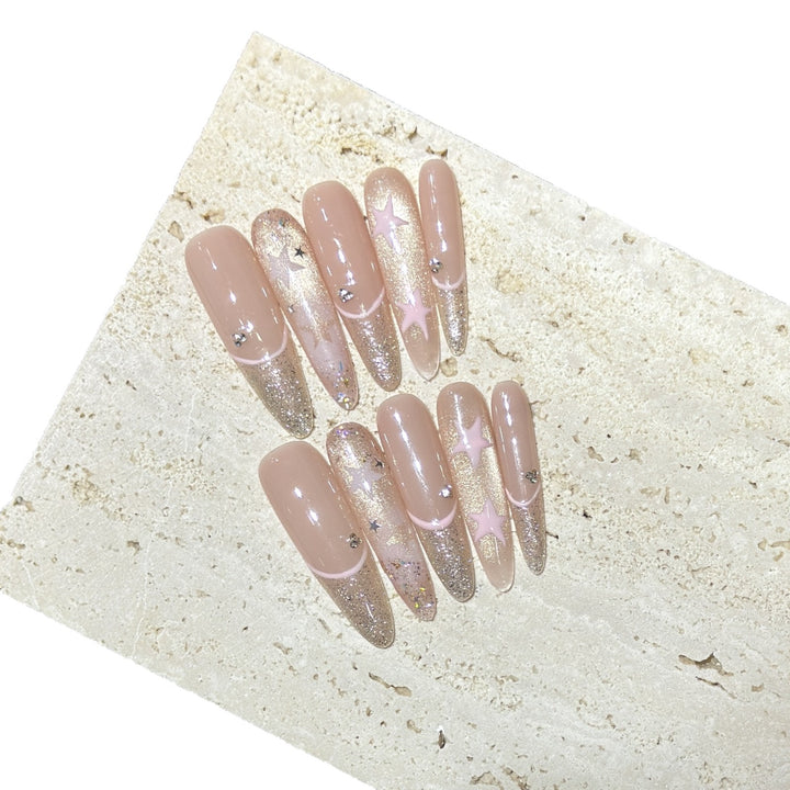 Decorative Sparkle Press-On Nail Tips