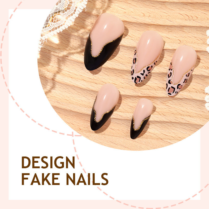 Artificial nail set with glamorous leopard design Stornfield