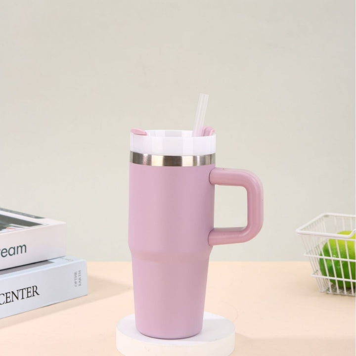 Unisex noble insulated cup with practical straw Stornfield