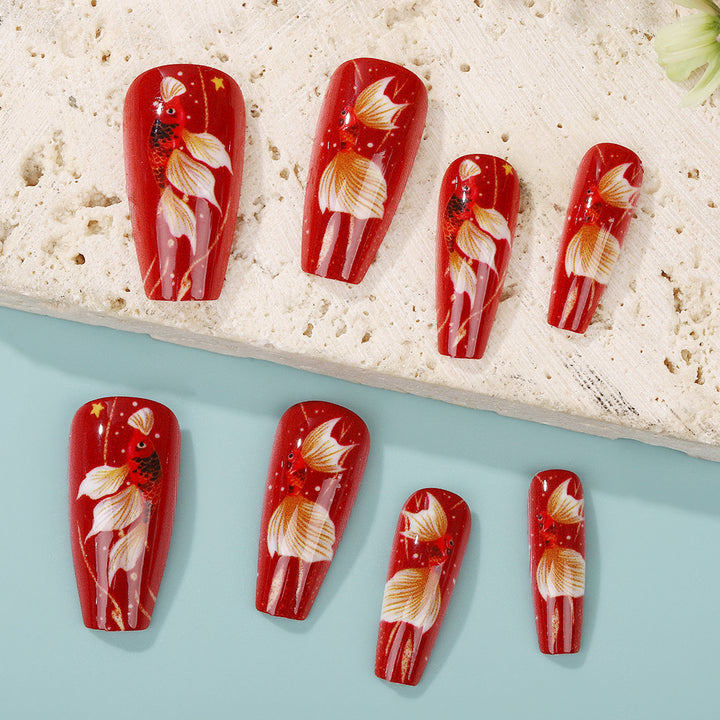 Artificial nail tips with floral accents Stornfield
