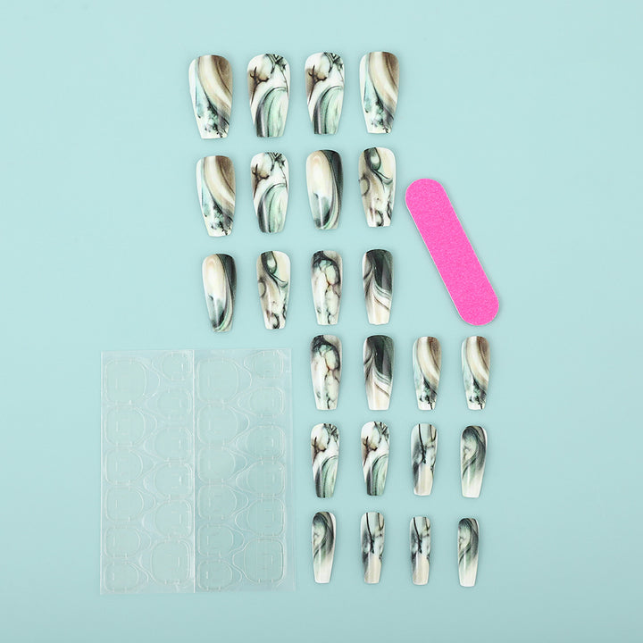 Artificial Nail Art Nails in elegant marble design Stornfield