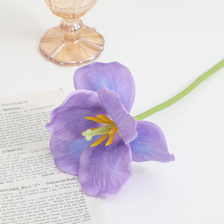 Artificial orchid flower branch with intricately detailed flowers