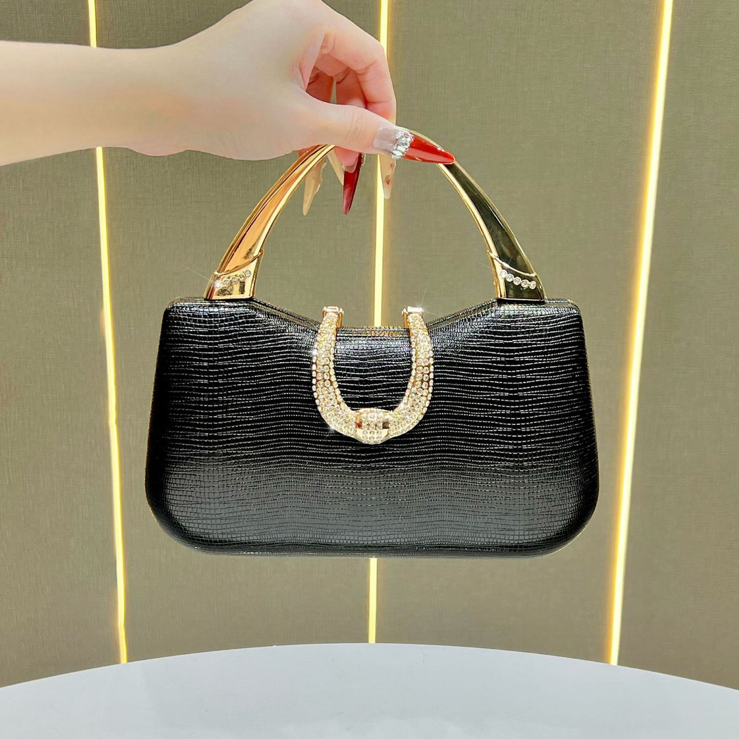 Crocodile-Effect Evening Handbag