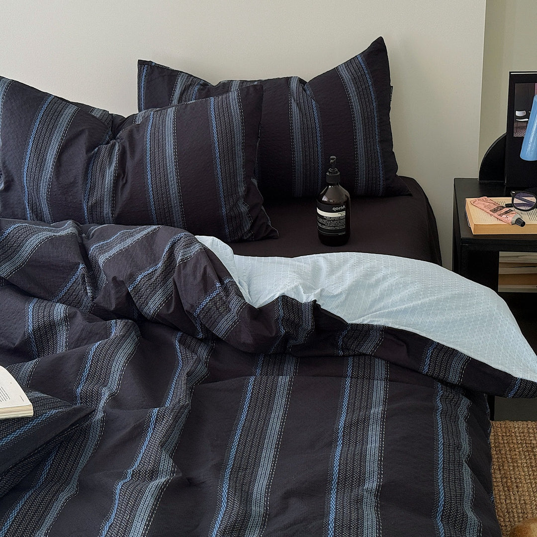 Striped Soft Cotton Bed Cover Set