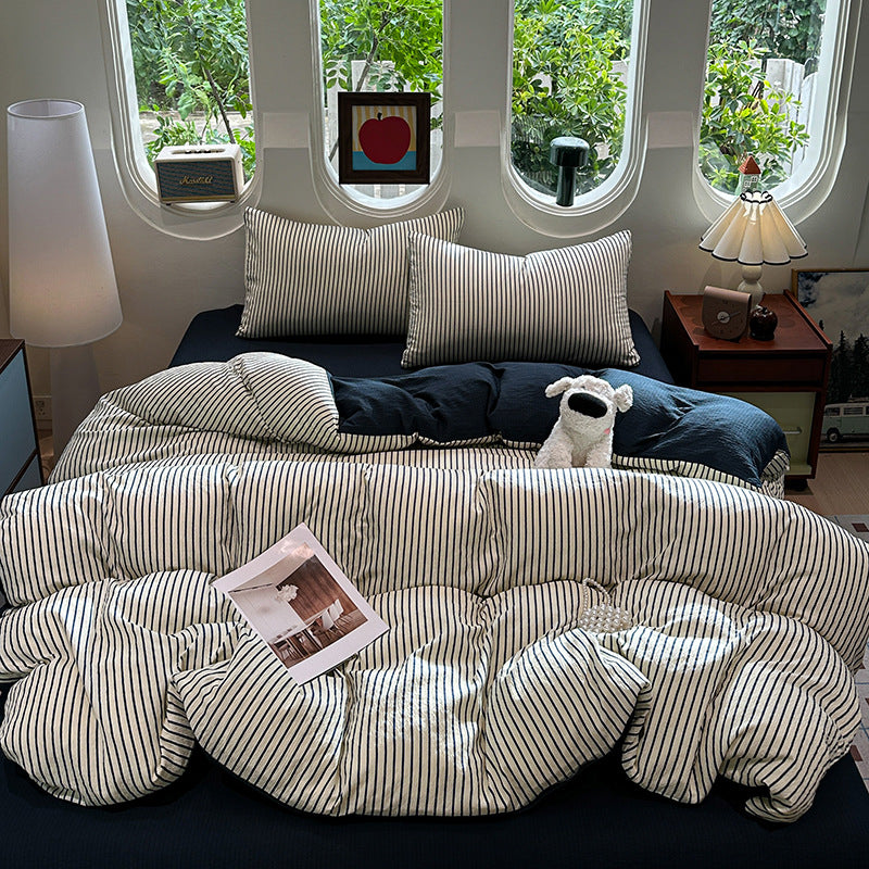 Striped Soft Cotton Bedding Set