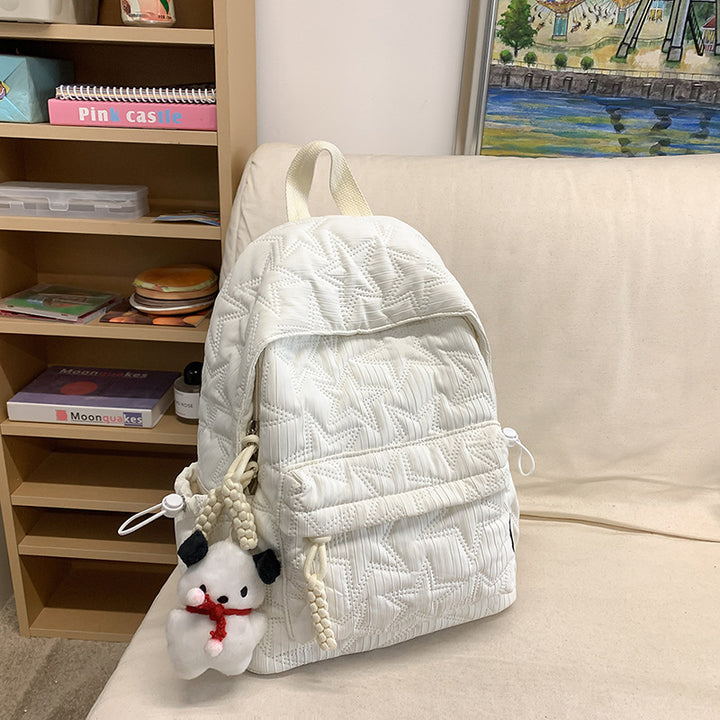 Quilted Backpack with Decorative Charm Stornfield