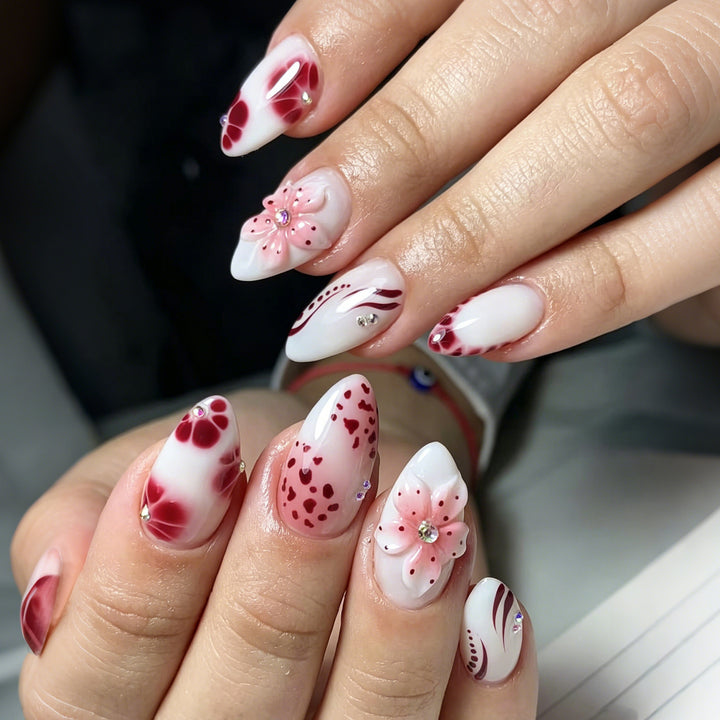 Artistic Floral Embellished Press-On Nail Set Stornfield 1790636347
