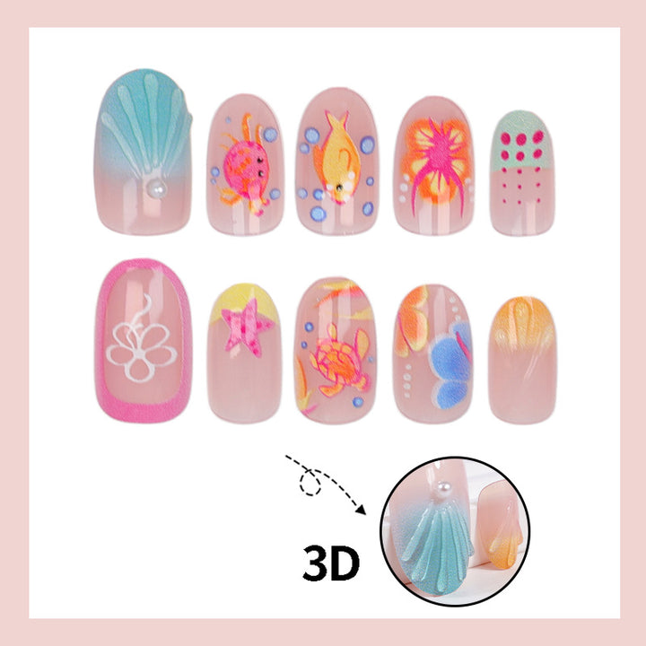 Artificial nail set with colorful floral and summery designs Stornfield