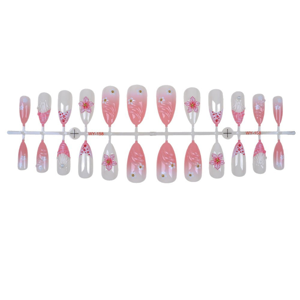 Artistic Floral Press-On Nail Set Stornfield
