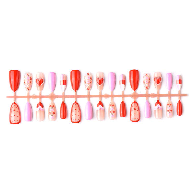 Heart-Inspired Artistic Press-On Nail Art