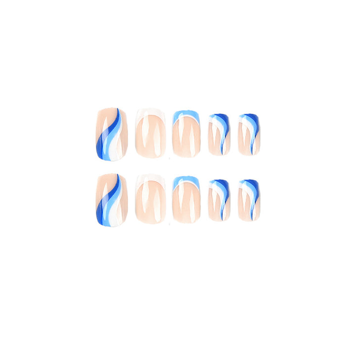 Artful and elegant nail extensions with wave design Stornfield