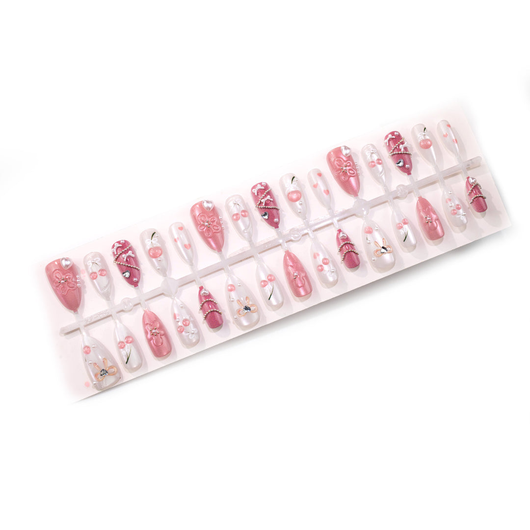 Decorative Cherry Blossom Press-On Nail Art Set Stornfield