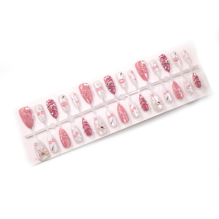 Decorative Cherry Blossom Press-On Nail Art Set Stornfield