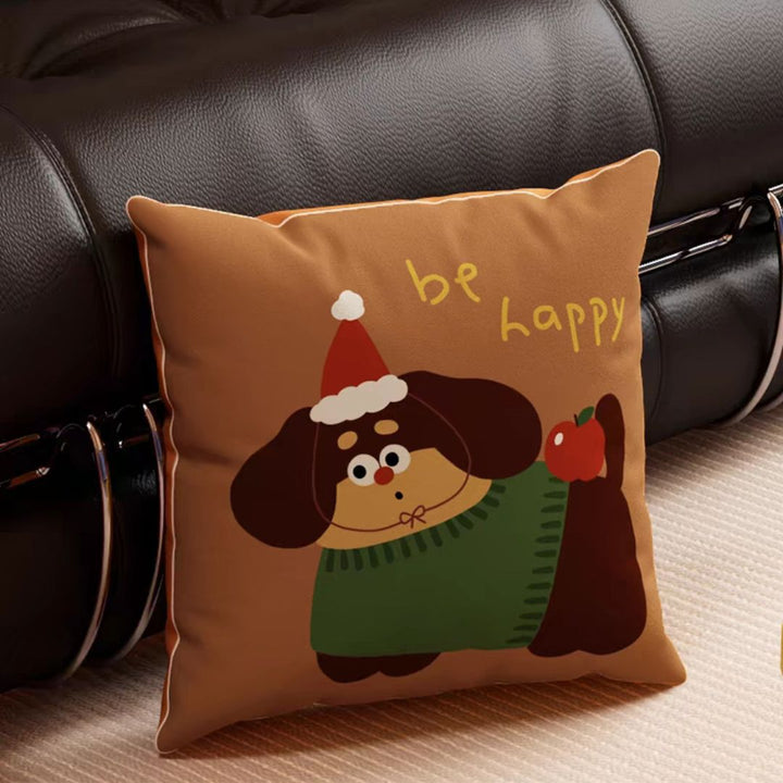 Cartoon Dog-Themed Decorative Throw Pillow