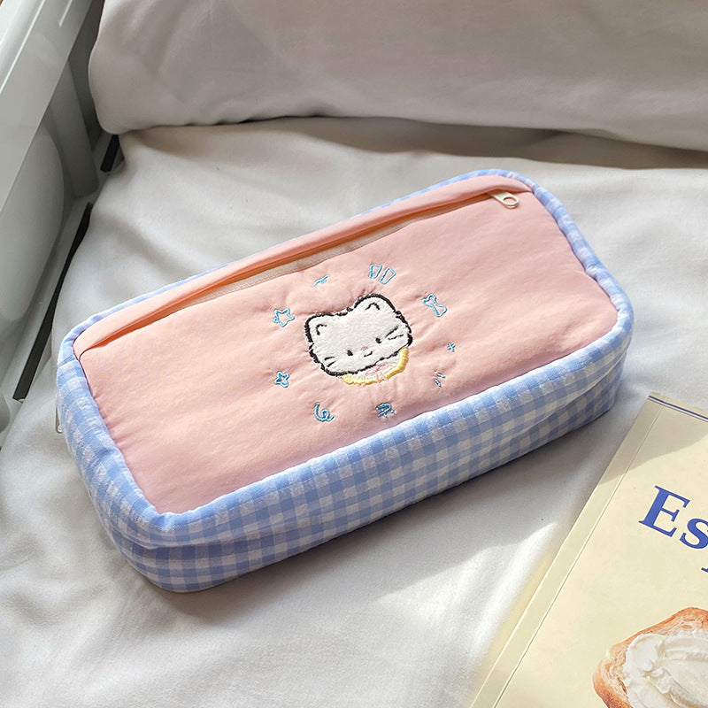 Handmade cosmetic bag with playful cat design Stornfield