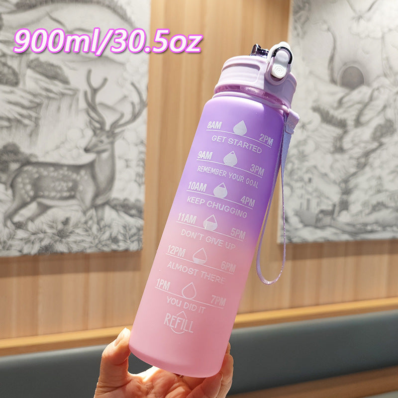 Women Motivating Water Bottle with Integrated Time Markers Stornfield