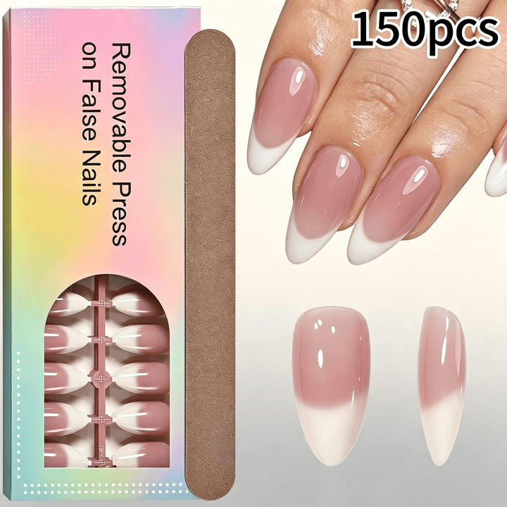 Elegant Gradient French Tip Press-On Nails Stornfield