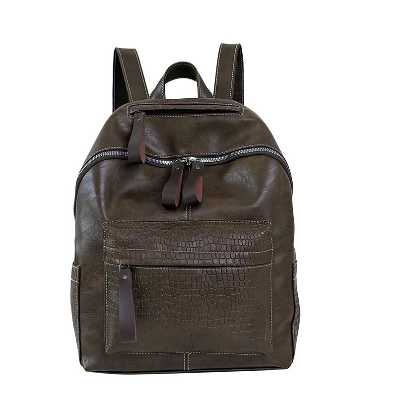 Stylish Crocodile-Patterned Leather Backpack Stornfield