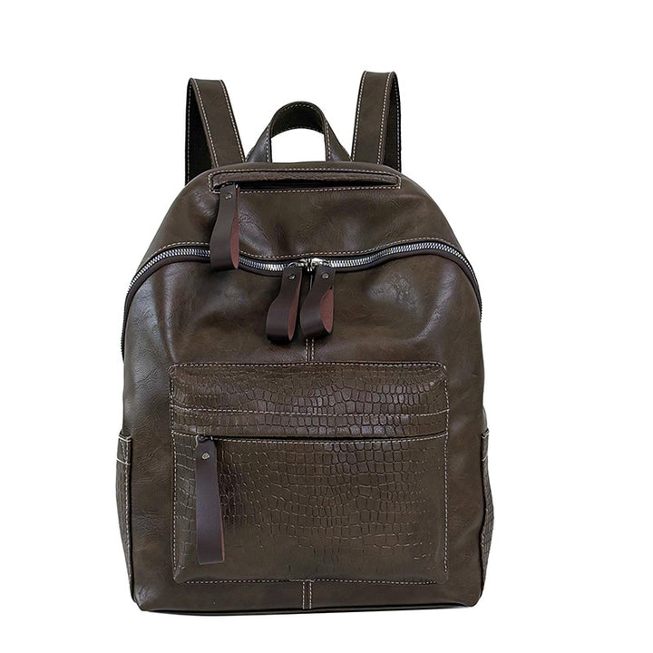 Stylish Crocodile-Patterned Leather Backpack Stornfield