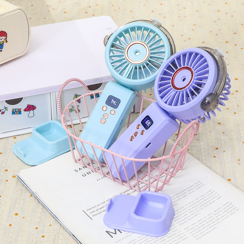 Women portable spray fan with LCD display Stornfield