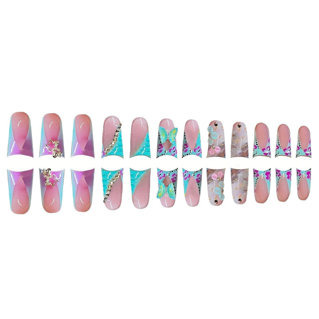 Artistic 3D Floral Press-On Nail Art Stornfield