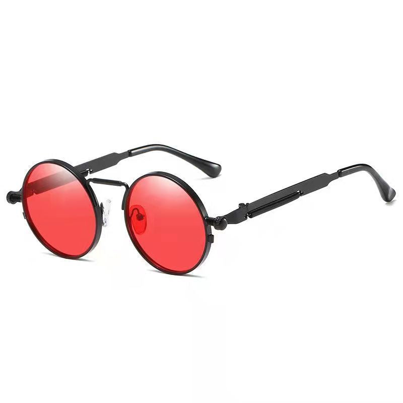 Ladies Round Metal Sunglasses with Mirrored Lenses Stornfield