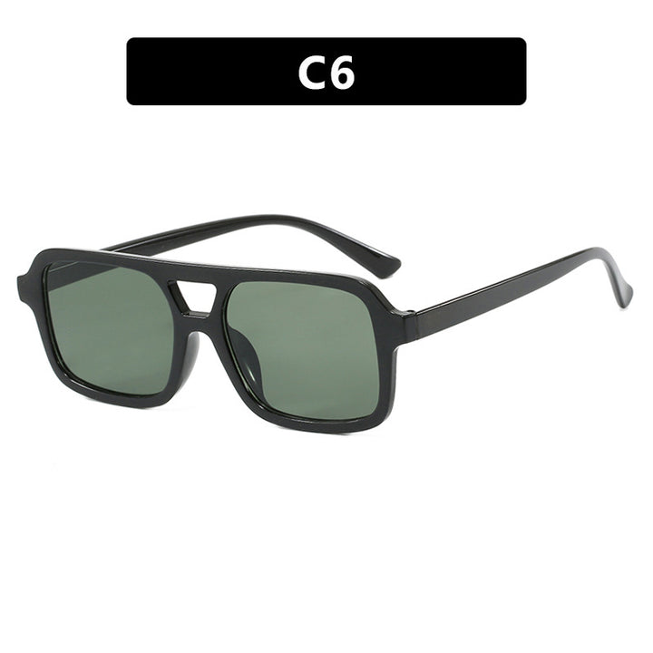 Women's fashionable square sunglasses made of transparent plastic Stornfield