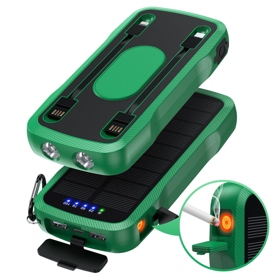 Solar charger with integrated USB ports and LED lamps Stornfield