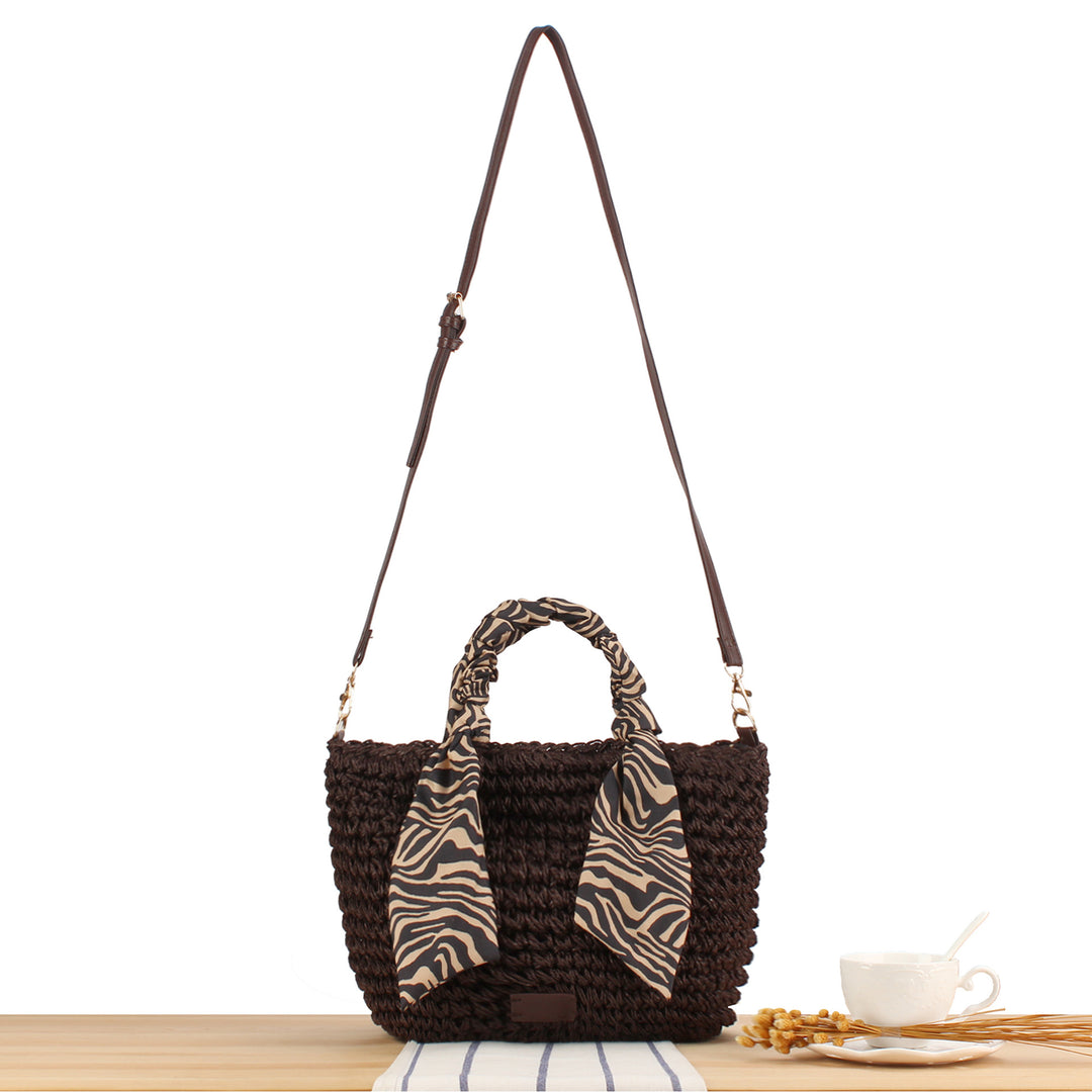 Braided shoulder bag with fashionable scarf detail Stornfield