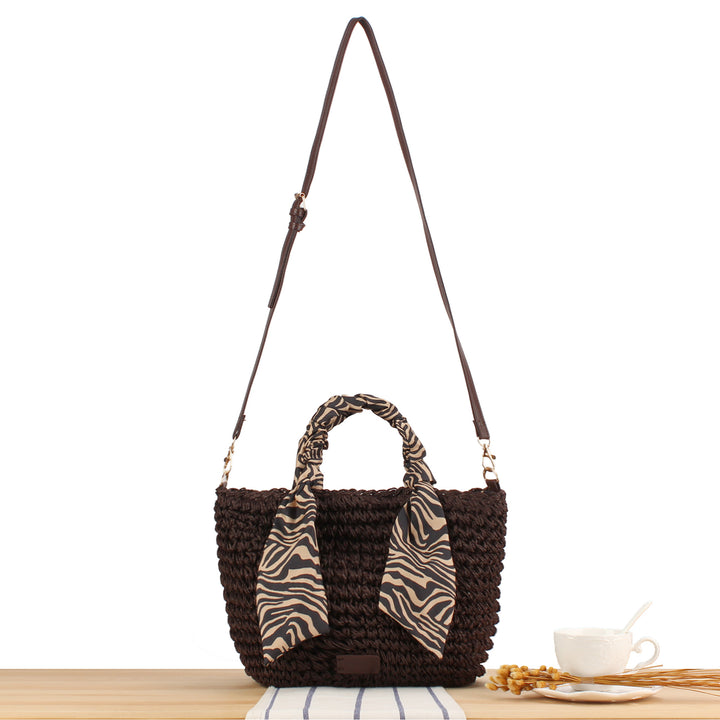 Braided shoulder bag with fashionable scarf detail Stornfield