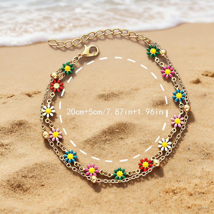 Colorful Floral Charm Anklet Stornfield