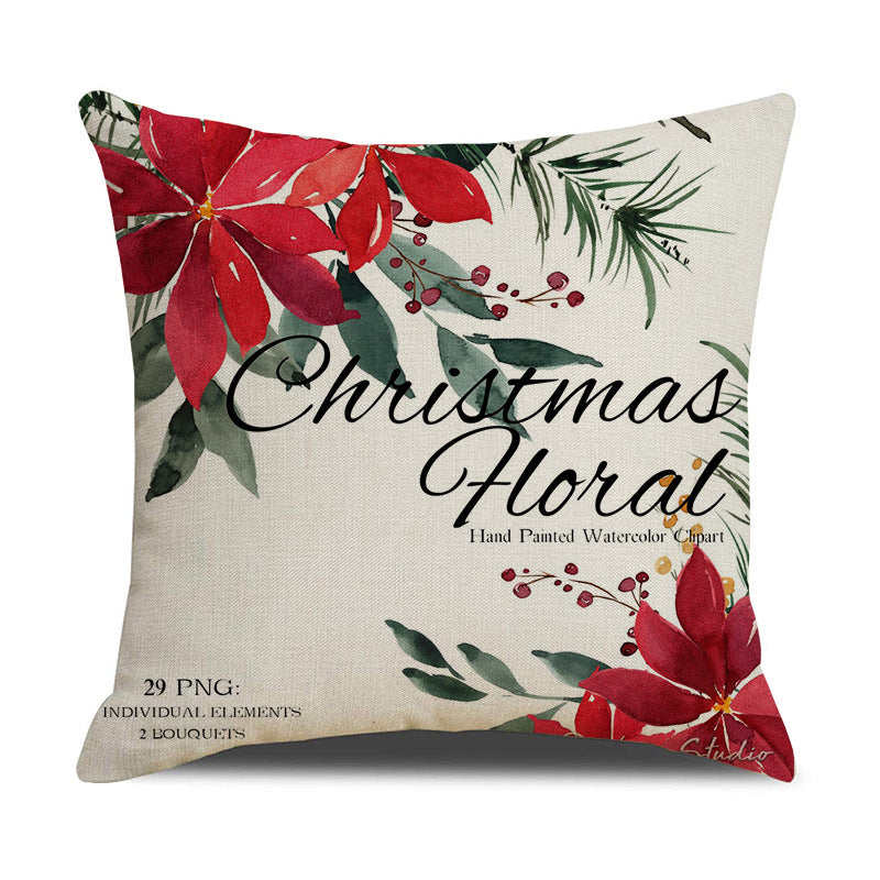 Classic Holiday-Themed Throw Pillow