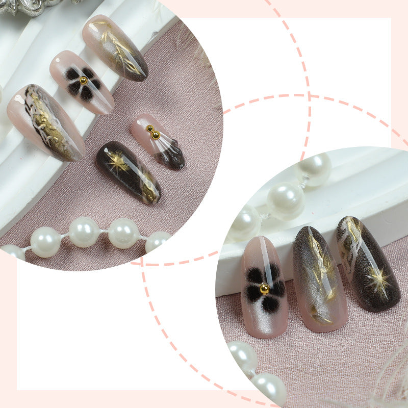 Artificial nail set with elegant floral design Stornfield