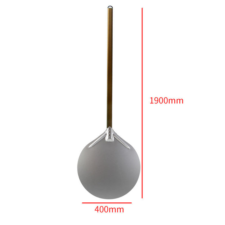 long wooden handled round aluminum pizza peel with reinforced neck Stornfield