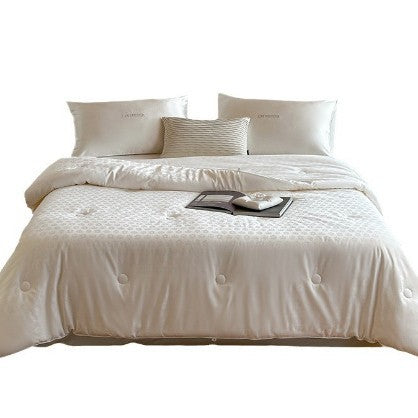 Button-Tufted Quilted Down-Alternative Comforter and Plush Pillow Set