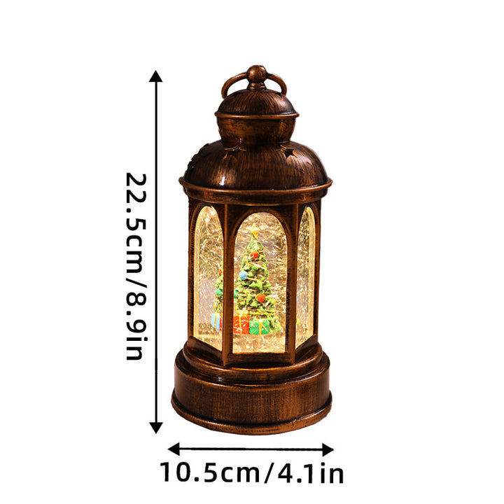 Illuminated Christmas lantern with Santa Claus scene Stornfield