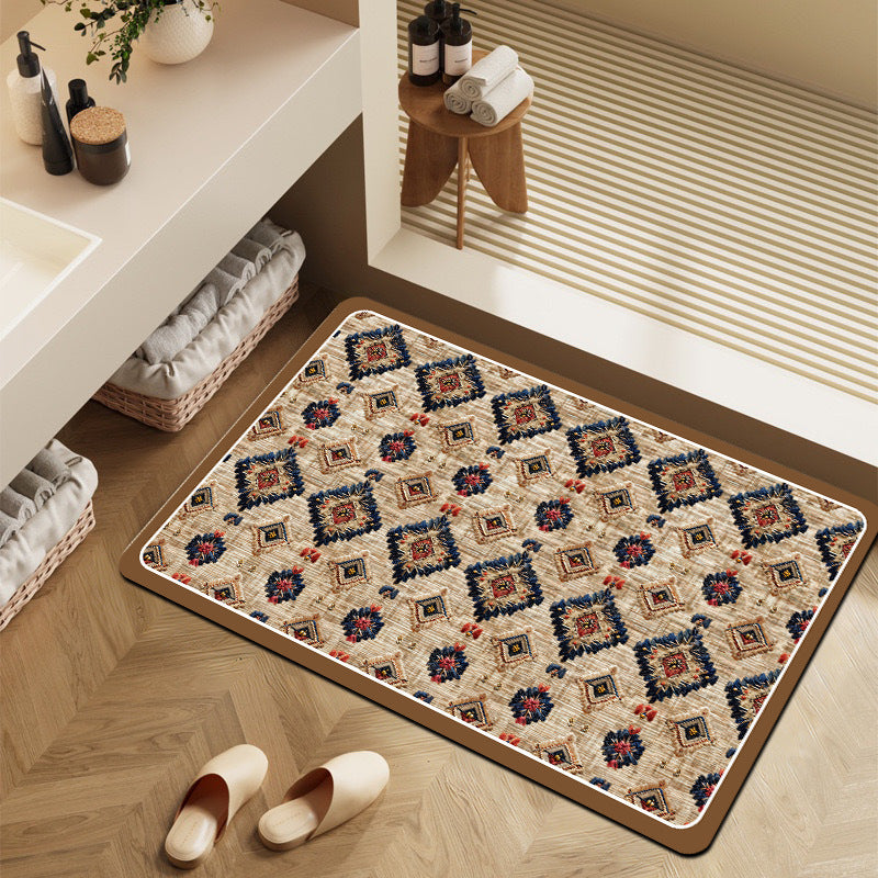 Floral Patterned Non-Slip Bath Mat