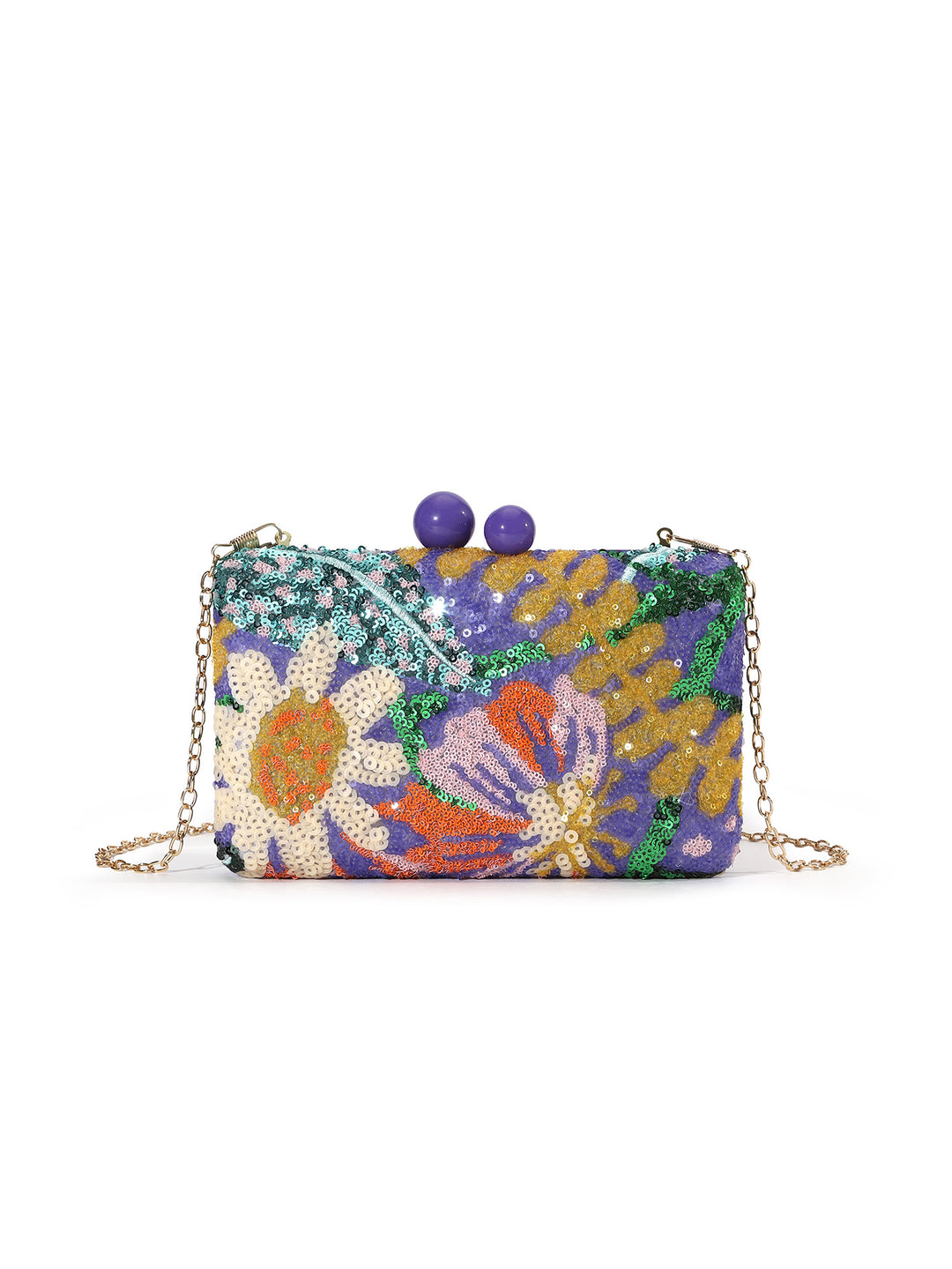 Sequin Floral Clutch
