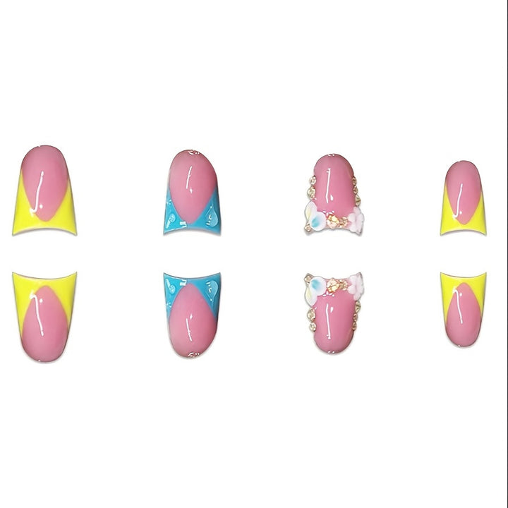 Decorative Press-On Nails with Rhinestone Accents Stornfield