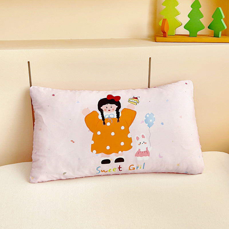 Plush Reversible Toddler Duvet Cover Set with Cute Sleeping Bear Print and Minky Dot Trim