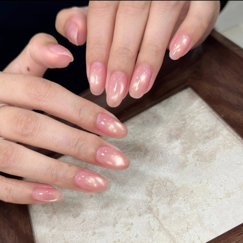 Glossy Almond-Shaped Nail Enhancements 1790638638