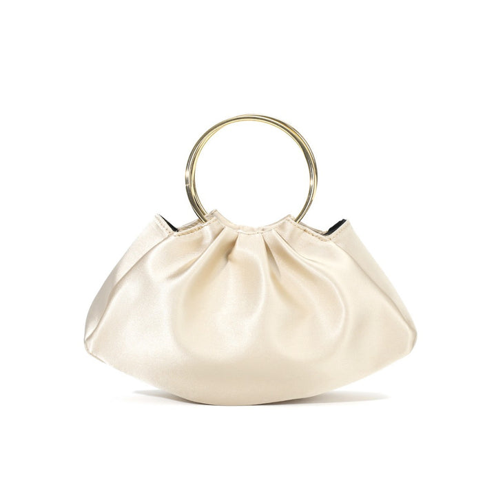 Satin Ring Handle Evening Bag