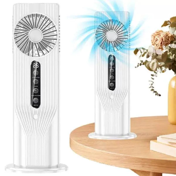 Unisex One Size Rechargeable Vertical Desktop Fan with LED Display Touch Control Adjustable Tilt Base Stornfield