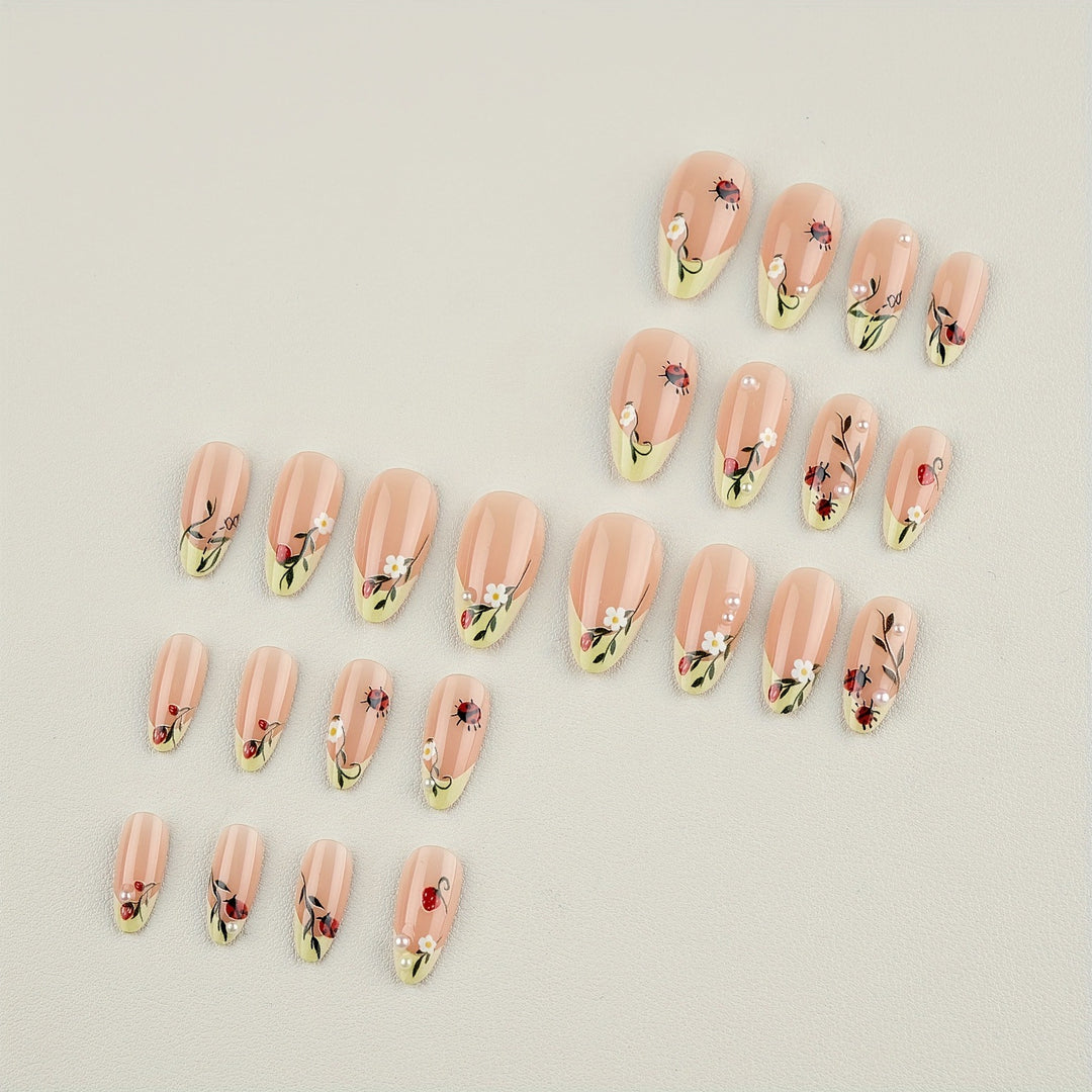 Premium Floral Design Press-On Nails Stornfield