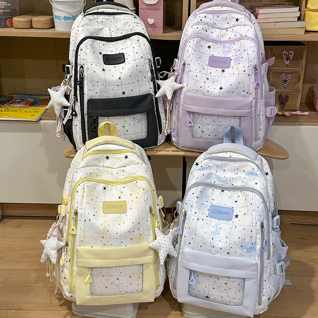Star-Patterned Multi-Compartment Backpack Stornfield