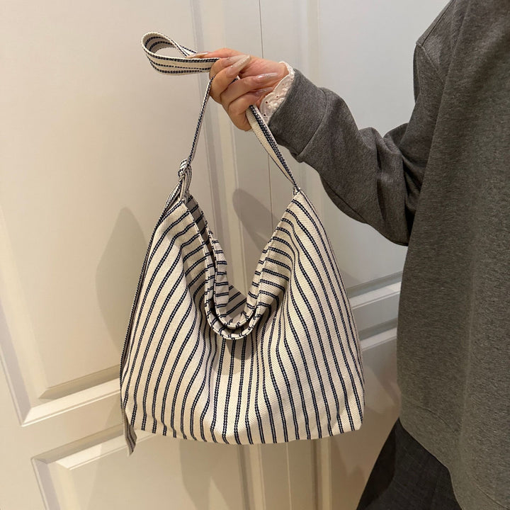Casual Striped Canvas Tote Bag Stornfield