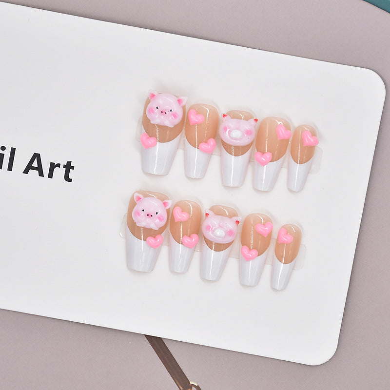 Glamorous Heart-Themed Press-On Nail Set Stornfield
